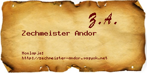 Zechmeister Andor névjegykártya